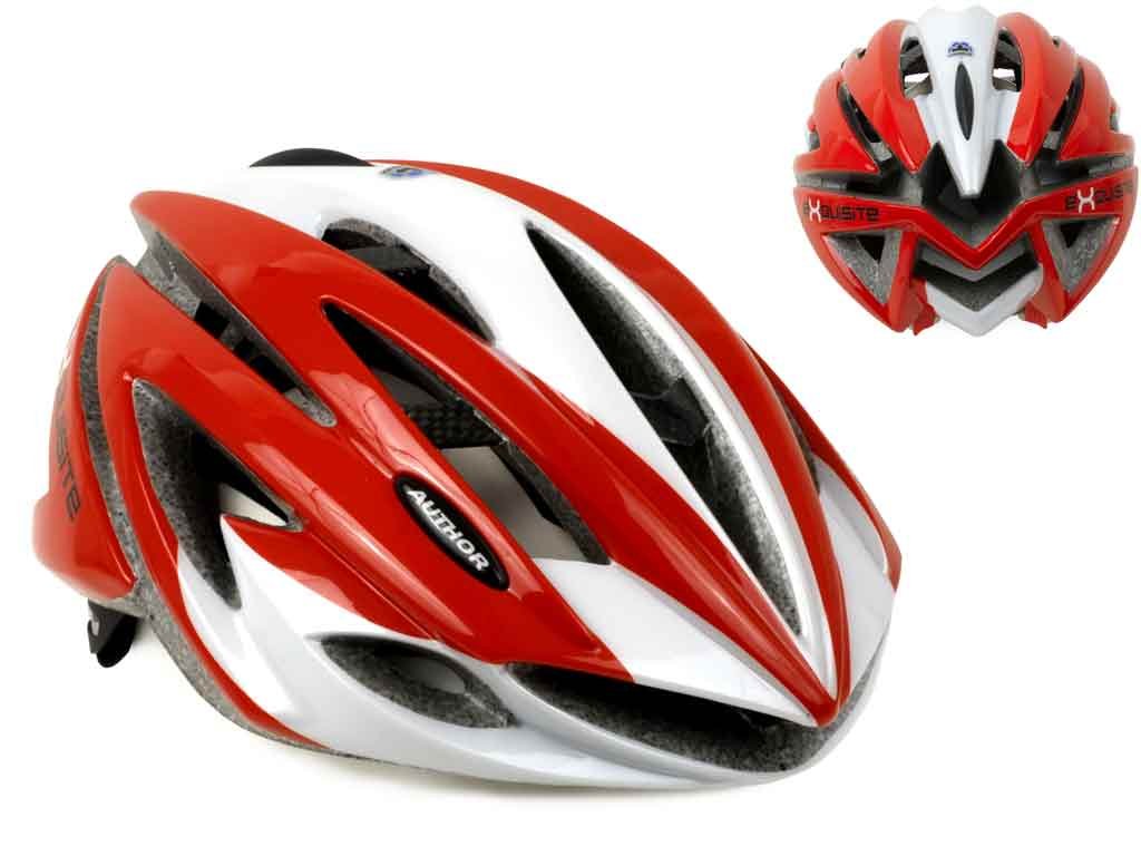 фото Шлем велосипедный author exquisite double inmold 081 red, профи, 19 отверстий, красно-белый (размер: 58-62см)