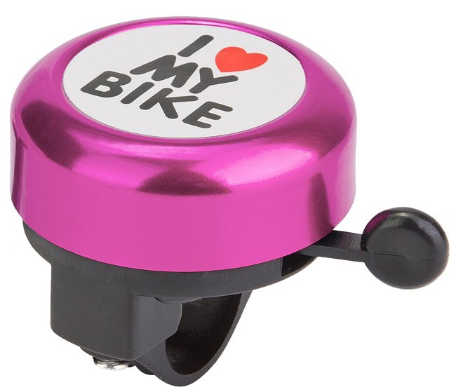 

Звонок велосипедный STELS 45AE-10 "I love my bike", алюминий/пластик, чёрно-розовый, 210144