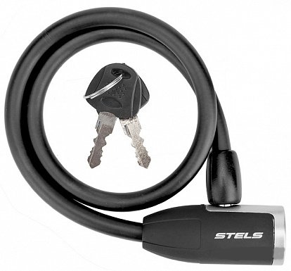 

Велосипедный замок Stels 84356, тросовый, на ключ, 10х650 мм, чёрный, 540050