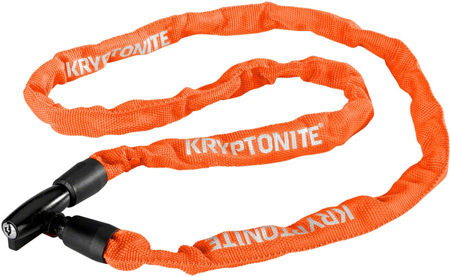 Замок велосипедный Kryptonite Keeper 411 Key Chain, 4x110CM, оранжевый, 720018004325 велосипедный замок kryptonite chains keeper 785 integrated цепь на ключ 7 х 850 мм фиолетовый 720018001614