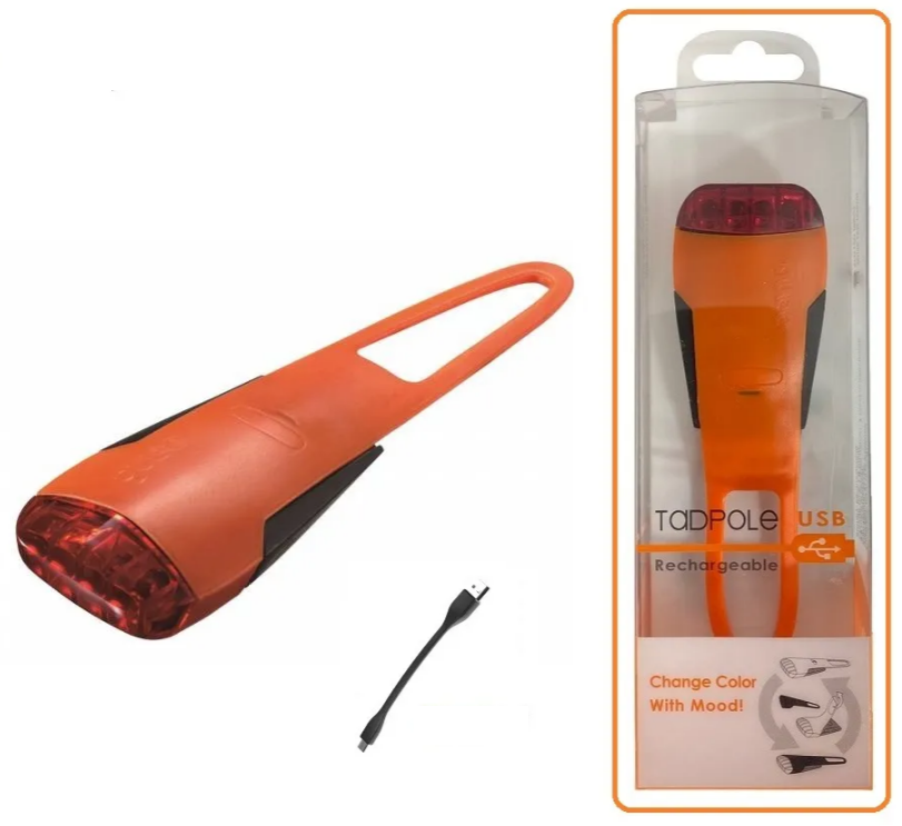 

Велофонарь задний GUEE TADPOLE, аккумулятор 3,7V/260mAh, USB, 4 Super LED, блистер оранжевый/черный, GU-SLA1-RA1-OG