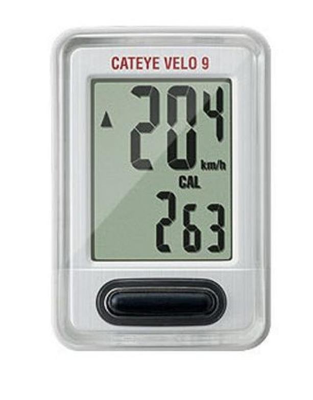 Велокомпьютер Cat Eye VELO 9 CC-VL820, проводной, белый, CE1603301 велокомпьютер bbb dashboard 7 функций проводной зеленый bcp 05