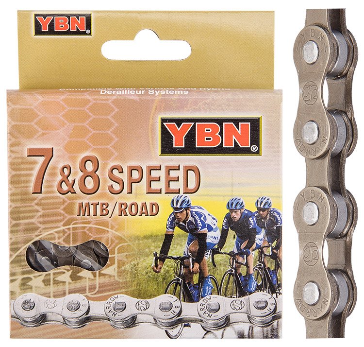 

Цепь велосипедная YBN S52, 1/2"x3/32", 7-8 скоростей, 110 звеньев, в индивидуальной упаковке, 570081