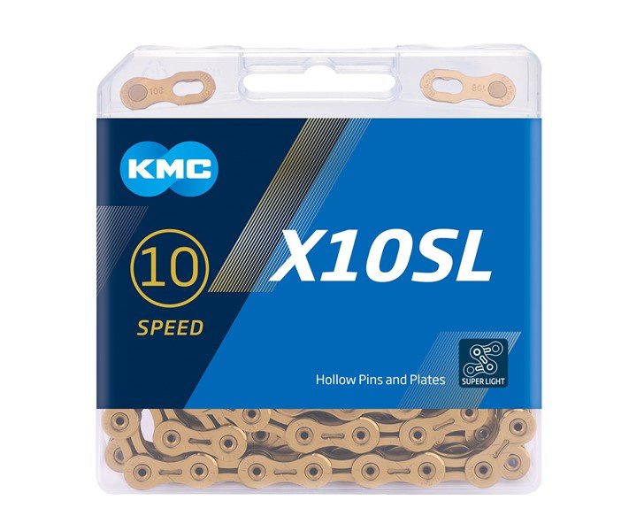 

Цепь велосипедная KMC X10SL, 10 скоростей, 114L, золотистый, BX10SLT14