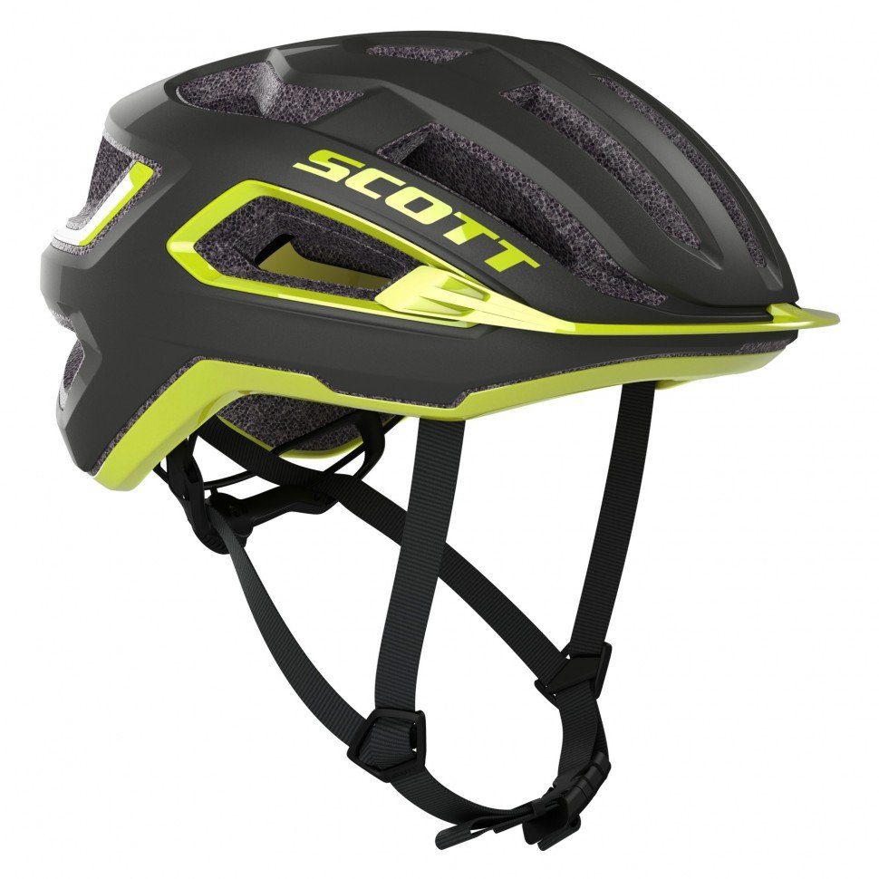 фото Шлем велосипедный scott, arx plus (ce) dark grey/radium yellow (размер: l)