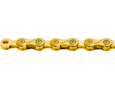 Цепь велосипедная ELVEDES 12 скоростная, цвет: золотой. Увеличенная плотность покрытия до 25%, TOLV-121 Ti-Gold цепь велосипедная elvedes 10 скоростная золотой увеличенная плотность покрытия deca 101 ti gold