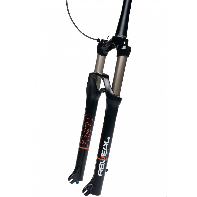 Велосипедная вилка  ВашВелосипед Вилка велосипедная RST REVEAL AIR TRL, 29х28,6, ход 100мм, шток1.1/8-1.5 , Disk brake, матово-черная, 5-395686