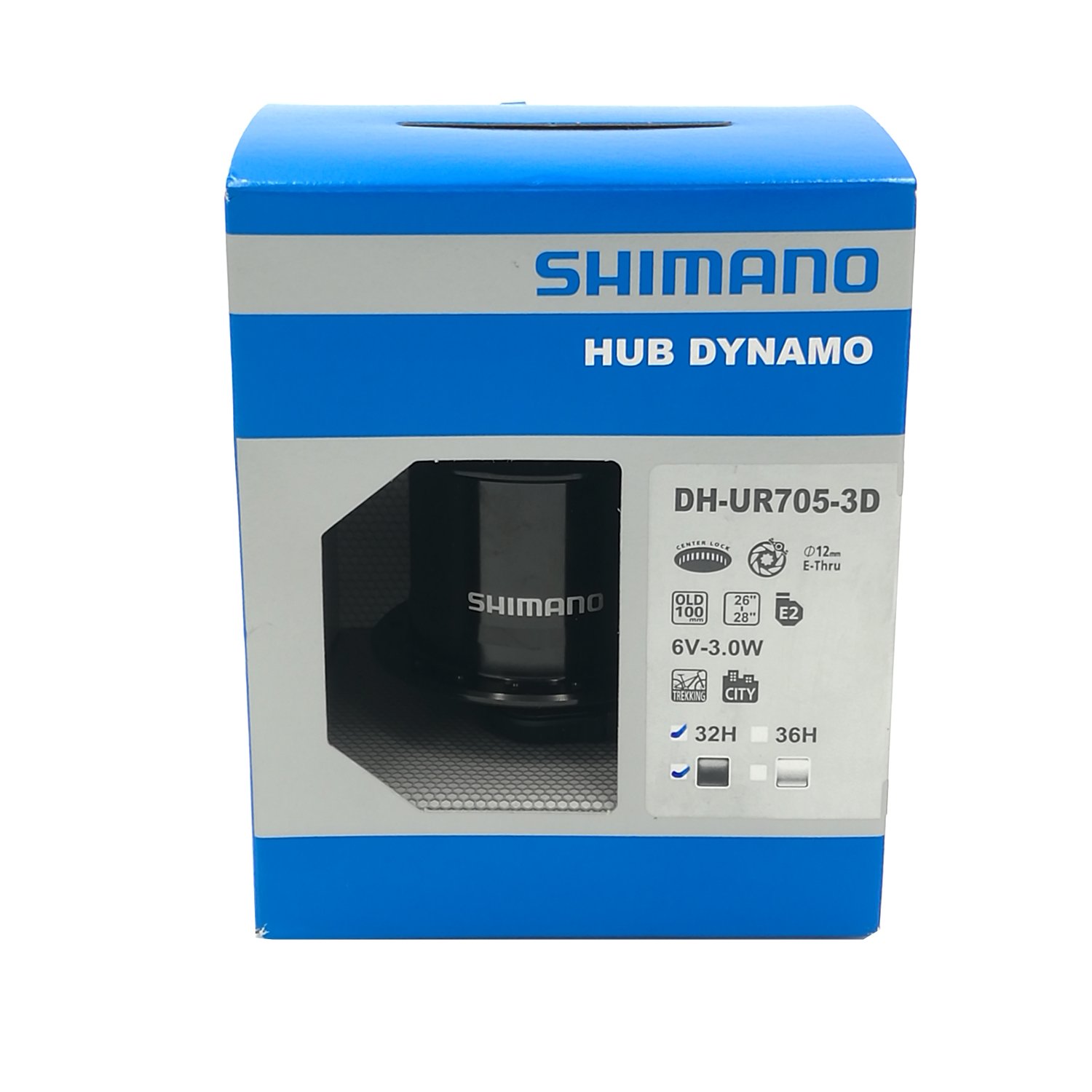 Велосипедная  динамовтулка SHIMANO UR705-3D, 32Н, 6V-3W, SM-DH10, чёрный, EDHUR7053DBGL УТ-00202251 - фото 3