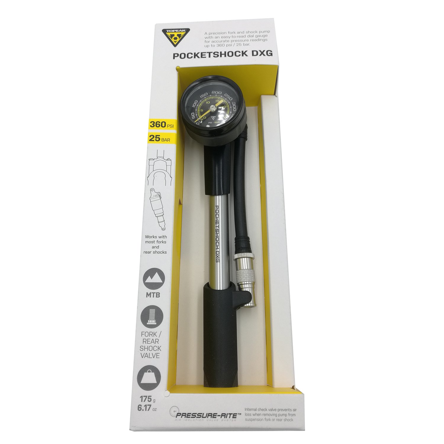 фото Насос велосипедный topeak pocketshock dxg, tpsdxg-1