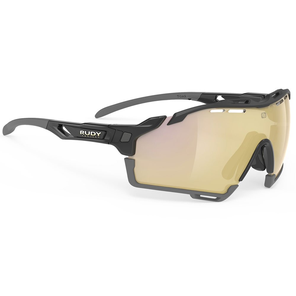 фото Очки велосипедные rudy project cutline, black gloss, mls, gold bumper, black/grey, sp635742-0005