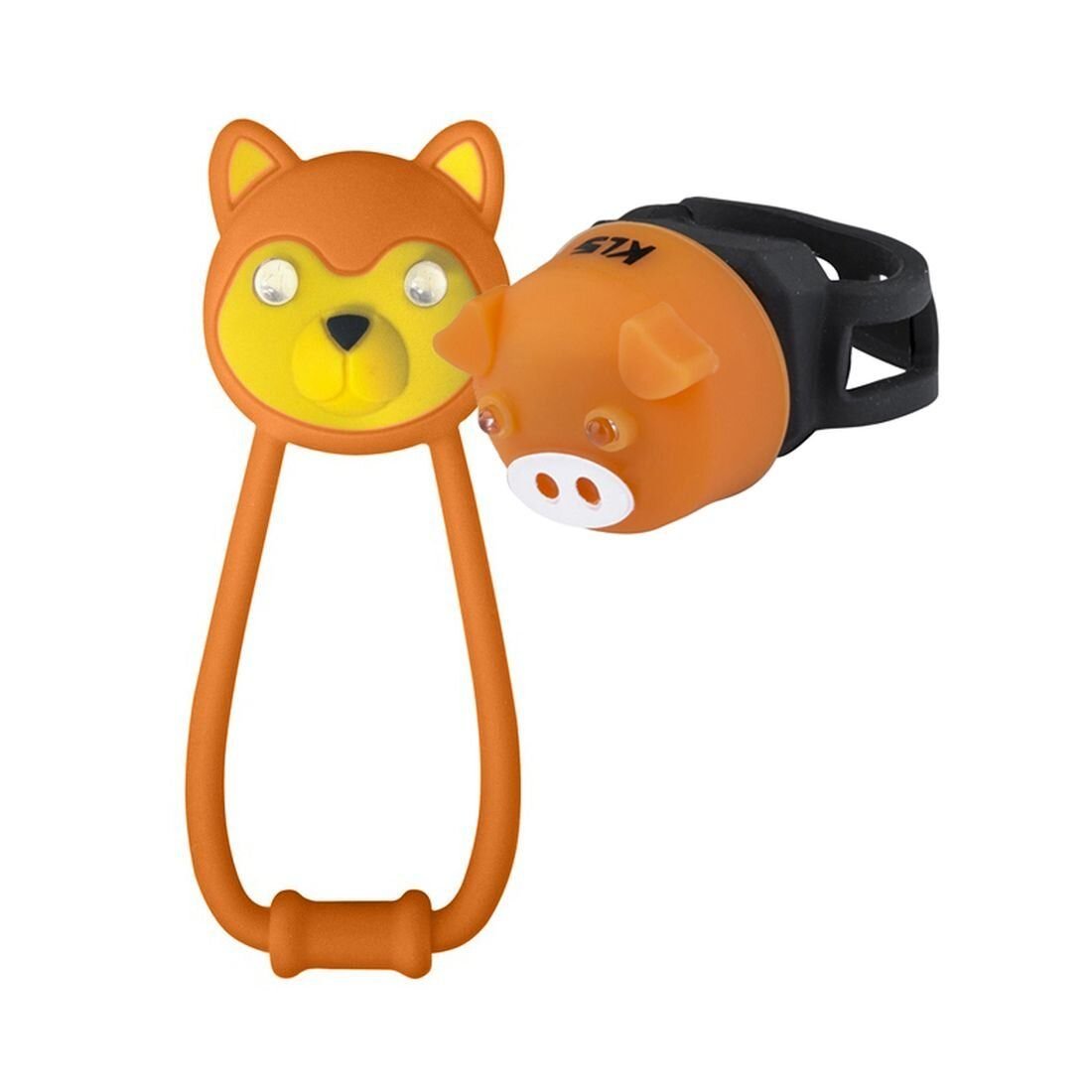 

Комплект освещения велосипедный KELLYS ANIMAL коричнев./розов.: силиконовые фонарики TEDDY+PIGGY, 74164