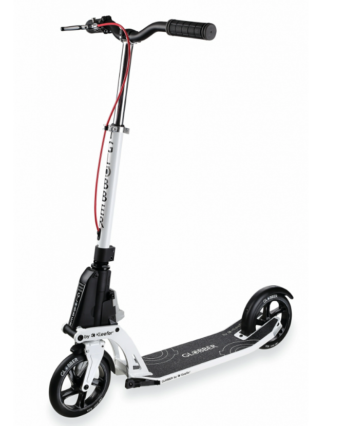 фото Самокат globber one k active br, складной, двухколесный, с ручным тормозом, до 100 кг, белый, 498-192