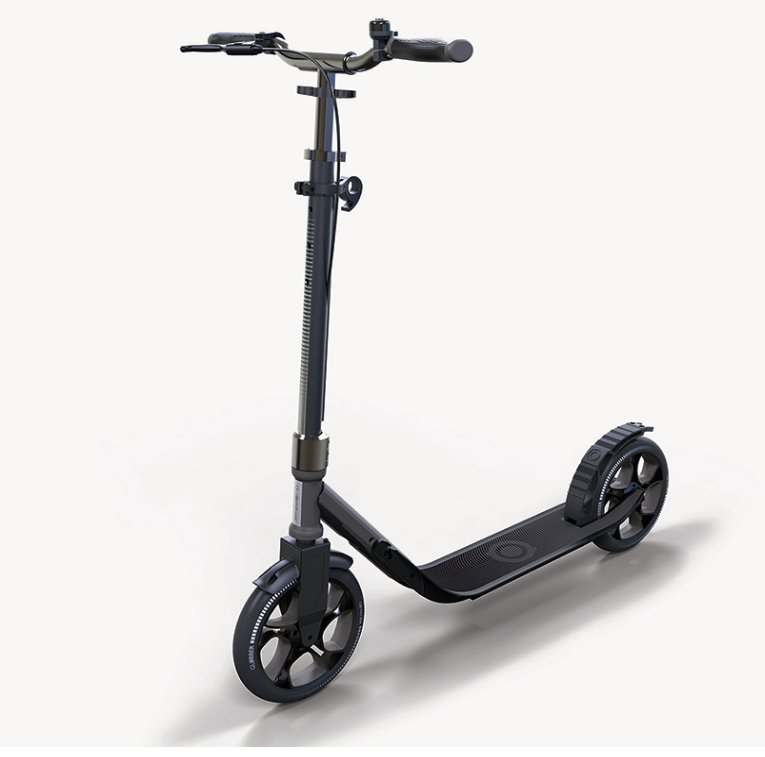 фото Самокат globber one nl 230 ultimate, складной, ручной тормоз, двухколесный, до 100 кг, черно-свинцово-серый, 479-102