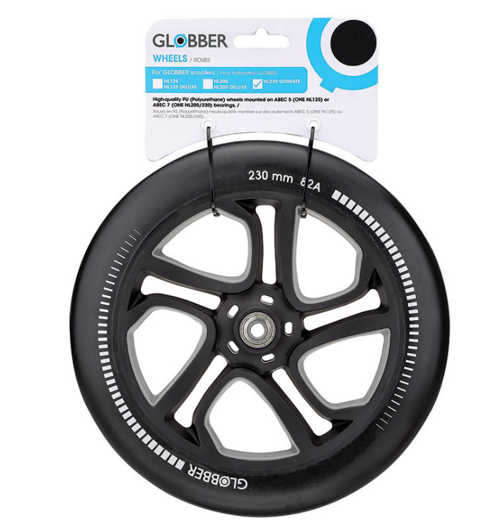 Колесо для самоката Globber ONE NL 230 wheel, черный, 526-015 колесо для самоката globber one nl 125 wheel 526 013