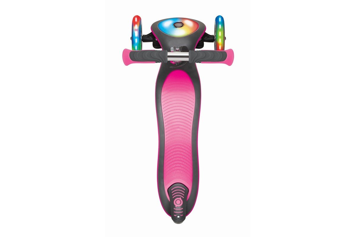 фото Самокат globber elite deluxe flash lights, детский, складной, трехколесный, светящиеся колеса, розовый, 2020, 449-110-3
