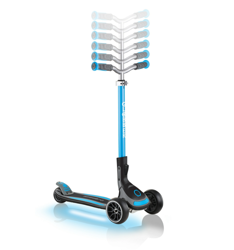 фото Самокат globber ultimum light, складной, трехколесный, до 100 кг, светящаяся платформа, голубой, 613-101