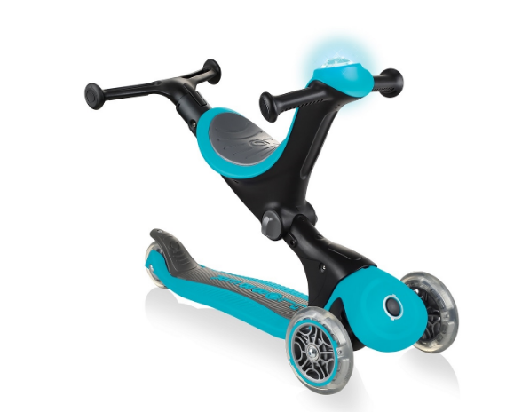 фото Самокат globber go up deluxe play light, детский, трансформер, трехколесный, складной, бирюзовый, 648-105