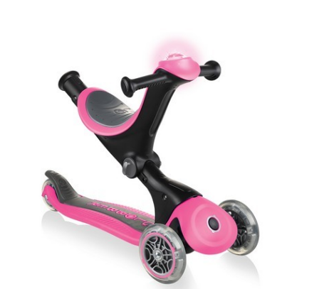 фото Самокат globber go up deluxe play light, детский, трансформер, трехколесный, складной, розовый, 648-110
