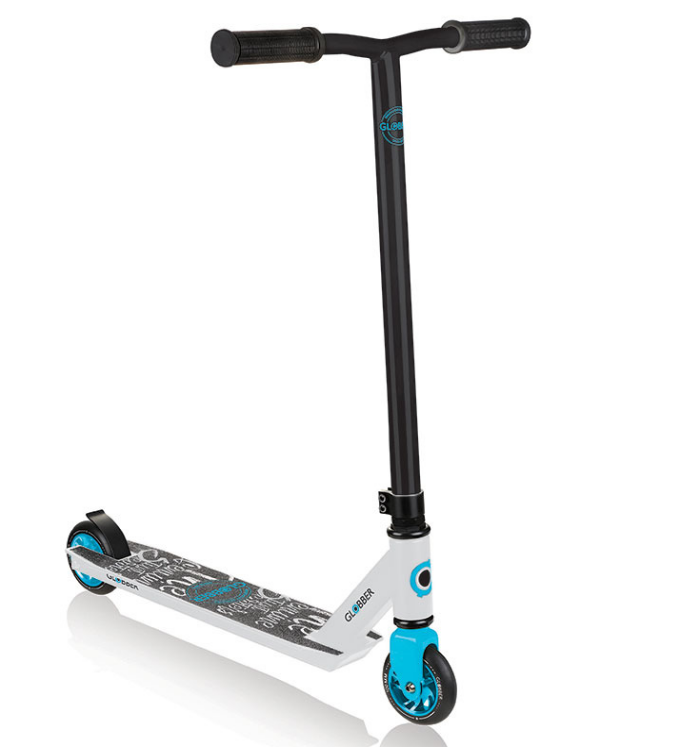 фото Самокат globber gs 360°, трюковый, двухколесный, нагрузка до 100 кг, белый, 620-009