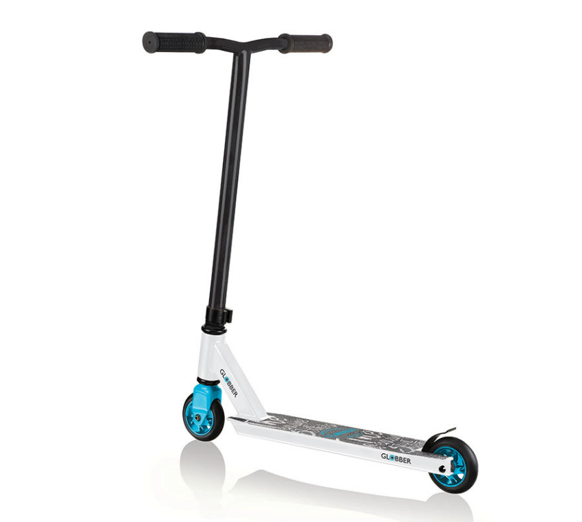 фото Самокат globber gs 360°, трюковый, двухколесный, нагрузка до 100 кг, белый, 620-009