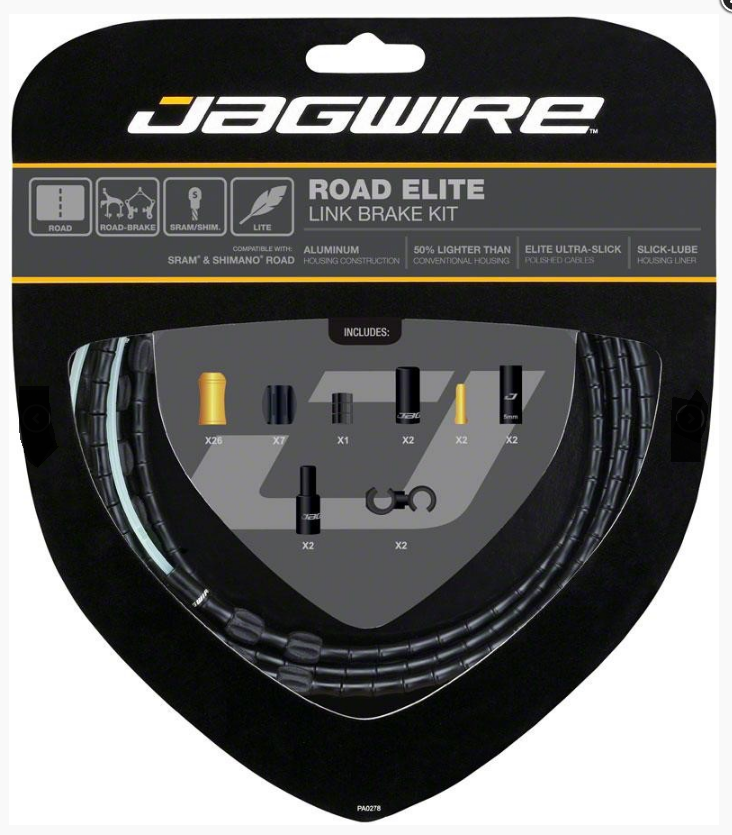 фото Набор рубашек и тросиков тормоза jagwire road elite link brake kit, black, rck700