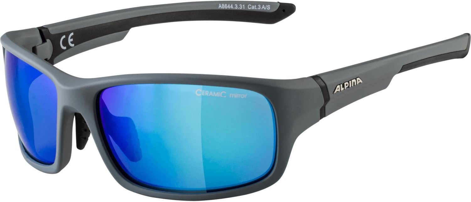 Очки велосипедные Alpina Lyron S Cool, солнцезащитные, Grey Matt-Black/Blue Mirror, A86443_31 очки для плавания arena cobra ultra swipe mirror 002507310 зеркальные