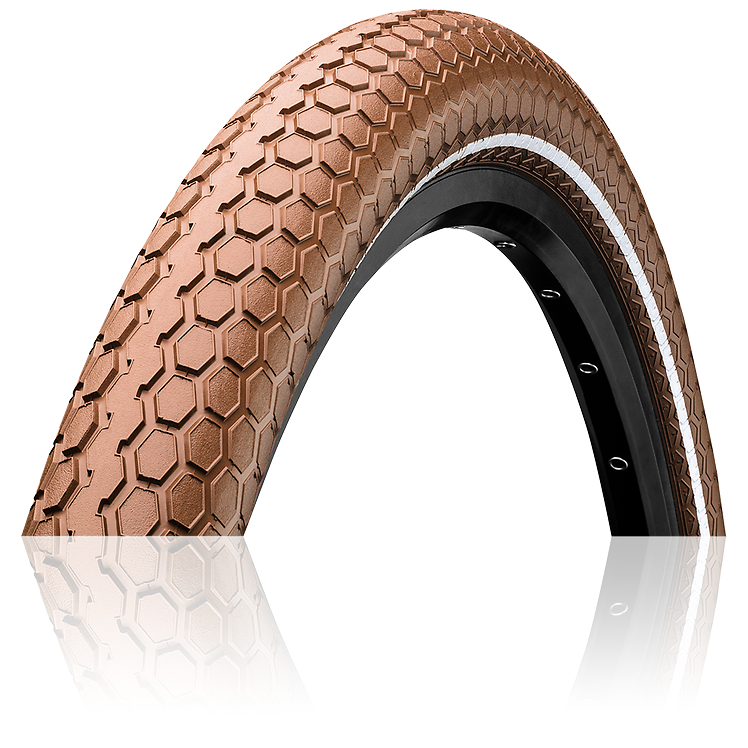

Велопокрышка Continental RIDE Cruiser, 28 x 2,2 (55-622), Reflex, ExtraPuncture Belt, 3/180 TPI, E25, коричневый, 101536