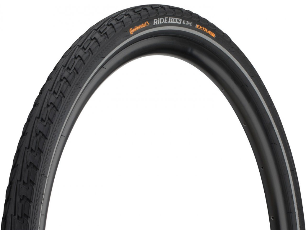 

Велопокрышка Continental RIDE Tour, 28 x 1 3/8, 37-635, ExtraPuncture Belt, 3/180 TPI, E25, черный, 101163