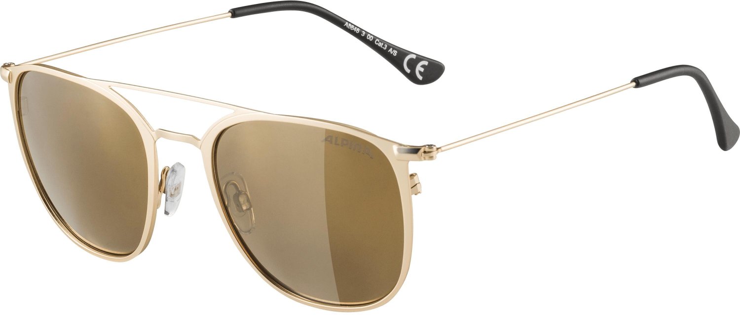 Очки велосипедные Alpina Zuku, солнцезащитные, Gold Matt/Gold Mirror, A864630 очки для плавания взрослые с зеркальными стёклами sportex b31549 a желто голубой