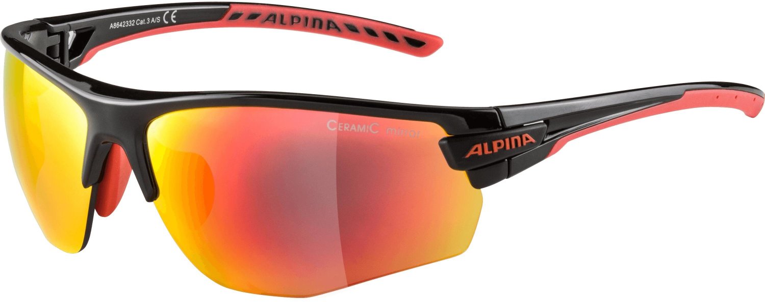 Очки велосипедные Alpina Tri-Scray 2.0 HR, Black-Red/Red Mirror+Clear+Orange Mirror, A8642332