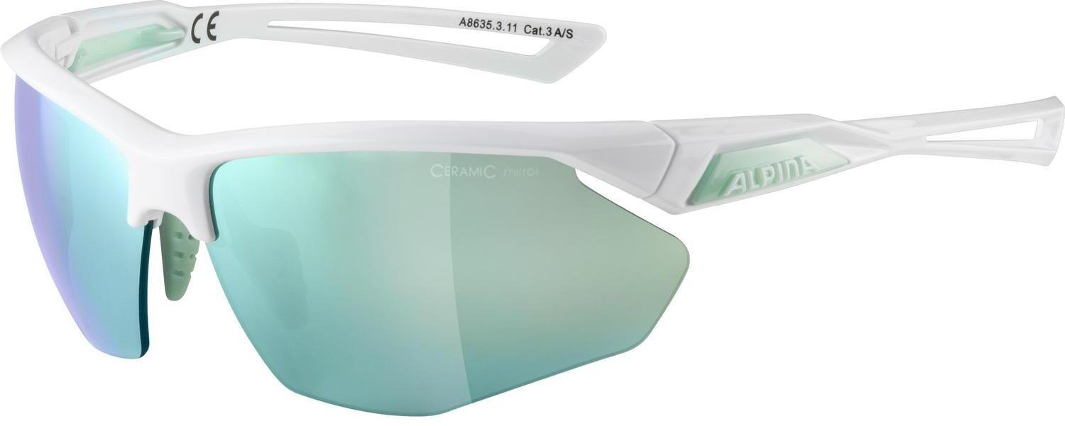 Очки велосипедные Alpina Nylos HR, White-Pistachio/Emerald Mirror, A8635311