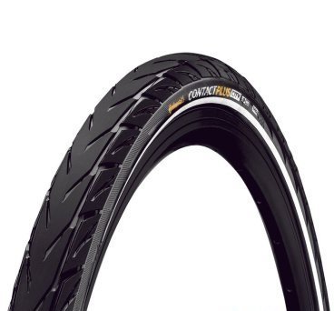 

Велопокрышка Continental CONTACT Plus City, 26 x 2.20 (55-559), Reflex, SafetyPlus Breaker, E50, черный, 101334