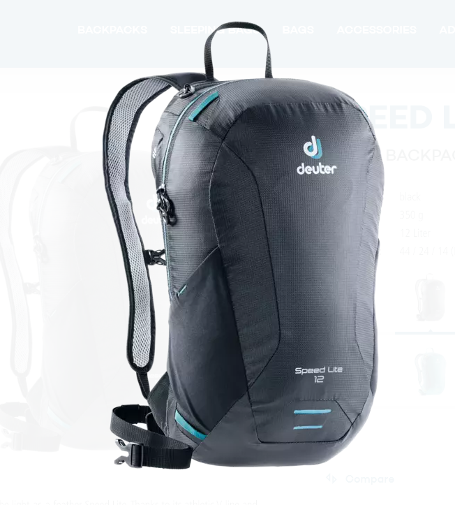 

Велорюкзак Deuter Speed Lite, 12 л, Black, 3410019_7000 б/р