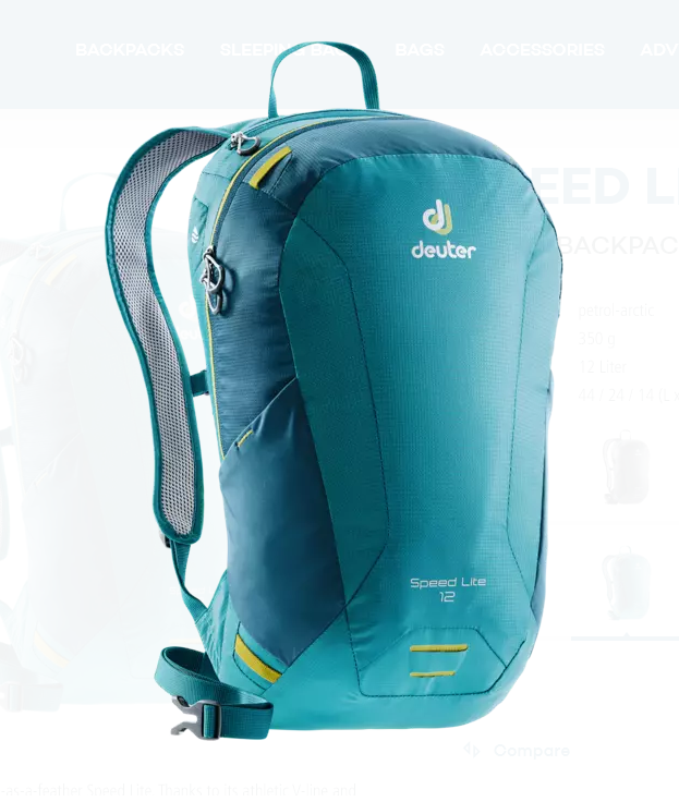 Велорюкзак Deuter Speed Lite, 12 л, Petrol/Arctic, 3410019_3325