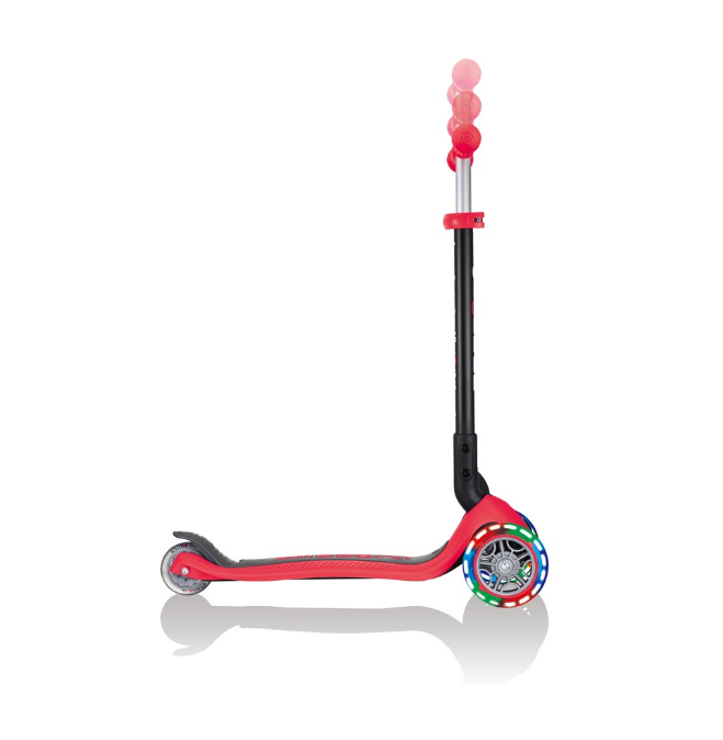 фото Самокат-трансформер globber go up foldable lights, складной, трехколесный, детский, светящиеся колеса, красный