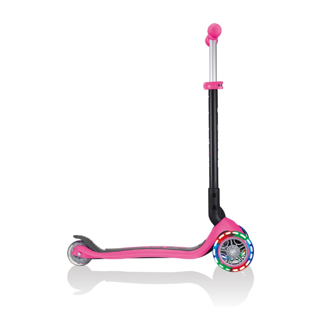 фото Самокат трансформер globber go up foldable lights, складной, трехколесный, детский, светящиеся колеса, розовый
