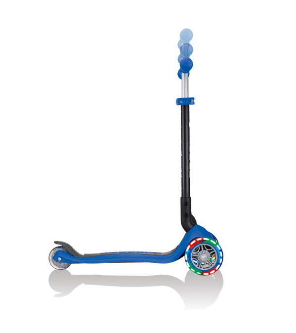 фото Самокат-трансформер globber go up foldable lights, складной, трехколесный, детский, светящиеся колеса, синий