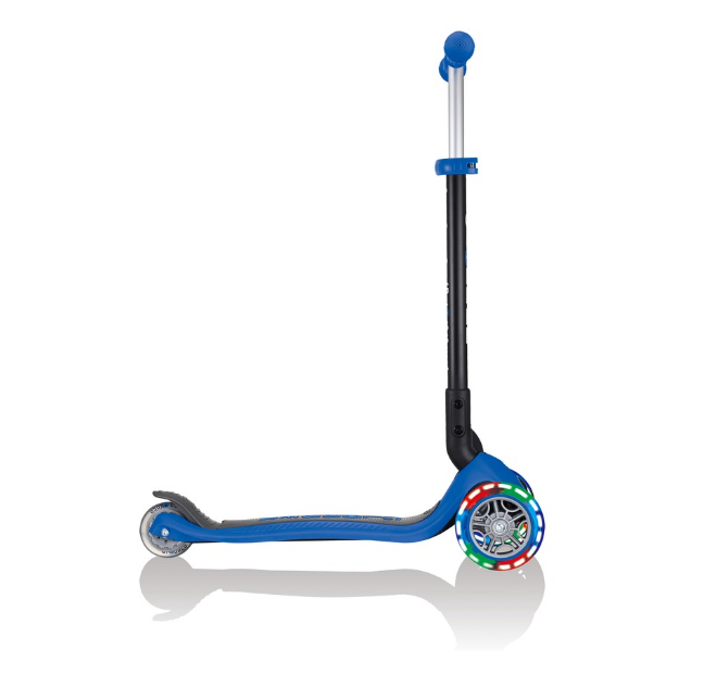 фото Самокат-трансформер globber go up foldable lights, складной, трехколесный, детский, светящиеся колеса, синий