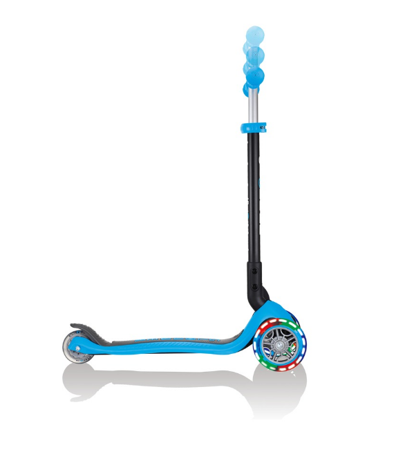 фото Самокат-трансформер globber go up foldable lights, складной, трехколесный, детский, светящиеся колеса, голубой