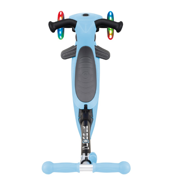 фото Самокат-трансформер globber go up foldable lights, складной, трехколесный, детский, светящиеся колеса, пастельно-голубой