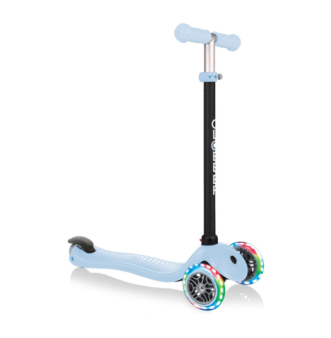 фото Самокат-трансформер globber go up sporty lights, трехколесный, детский, светящиеся колеса, пастельно-голубой