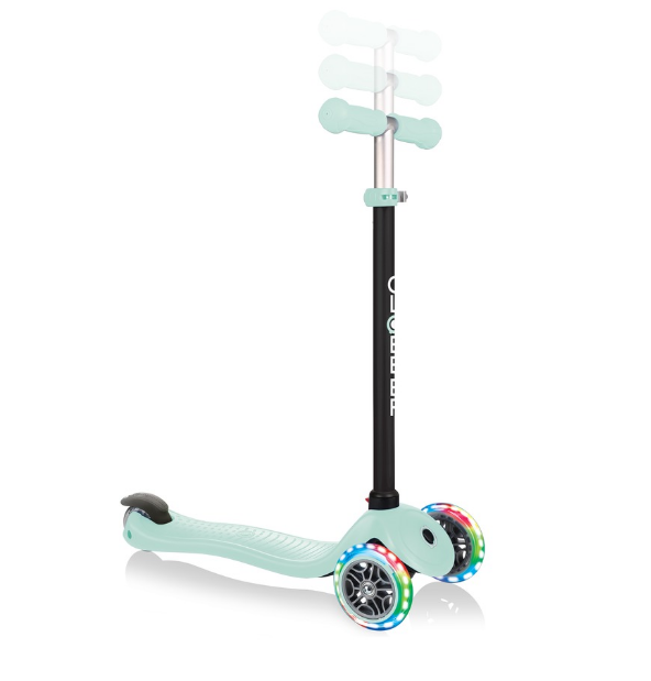 фото Самокат-трансформер globber go up sporty lights, трехколесный, детский, светящиеся колеса, мятный