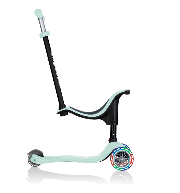 фото Самокат-трансформер globber go up sporty lights, трехколесный, детский, светящиеся колеса, мятный