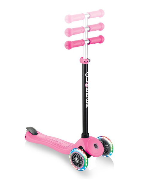 фото Самокат-трансформер globber go up sporty plus lights, трехколесный, детский, светящиеся колеса, розовый
