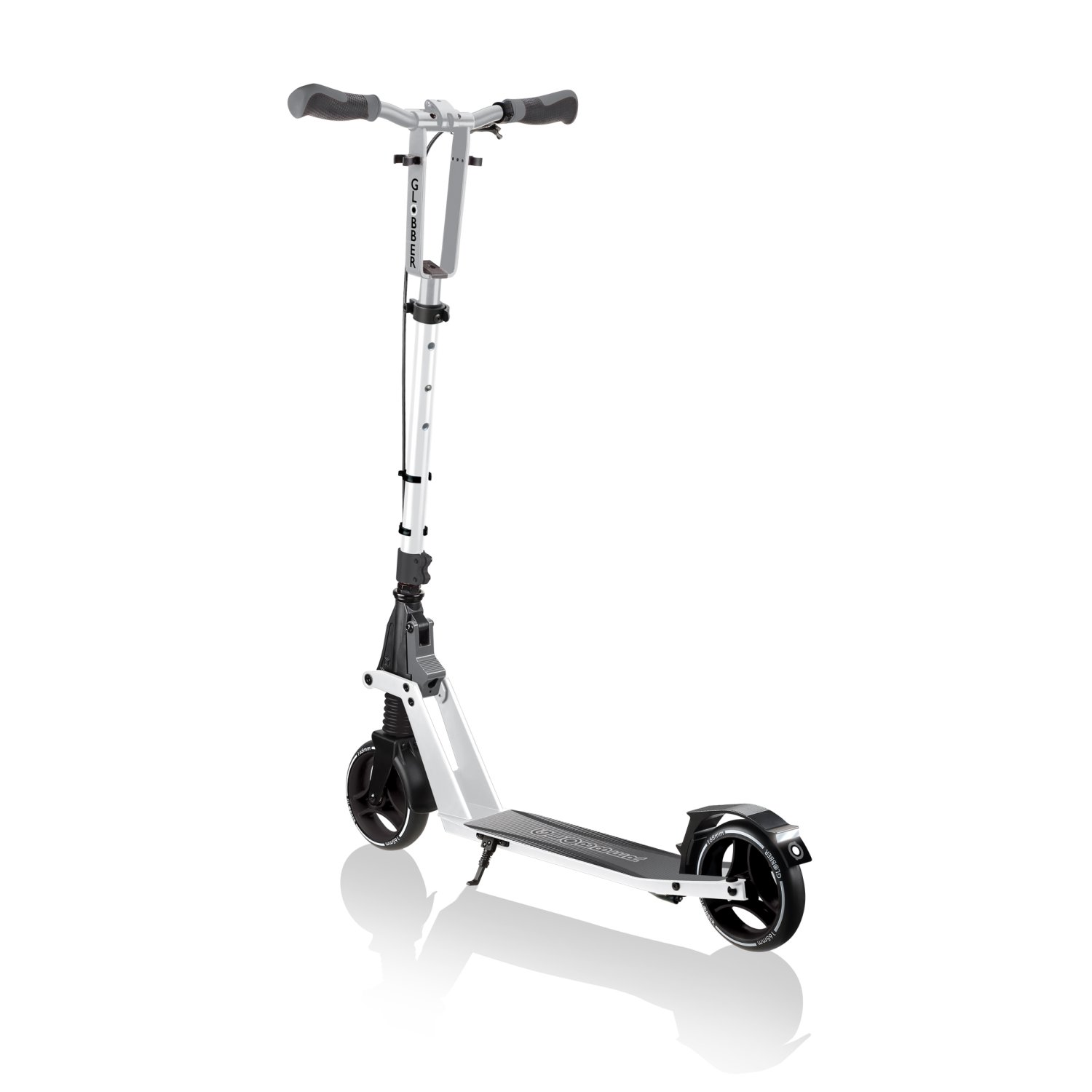 фото Самокат globber one k 165 br, складной, двухколесный, нагрузка до 100 кг, белый