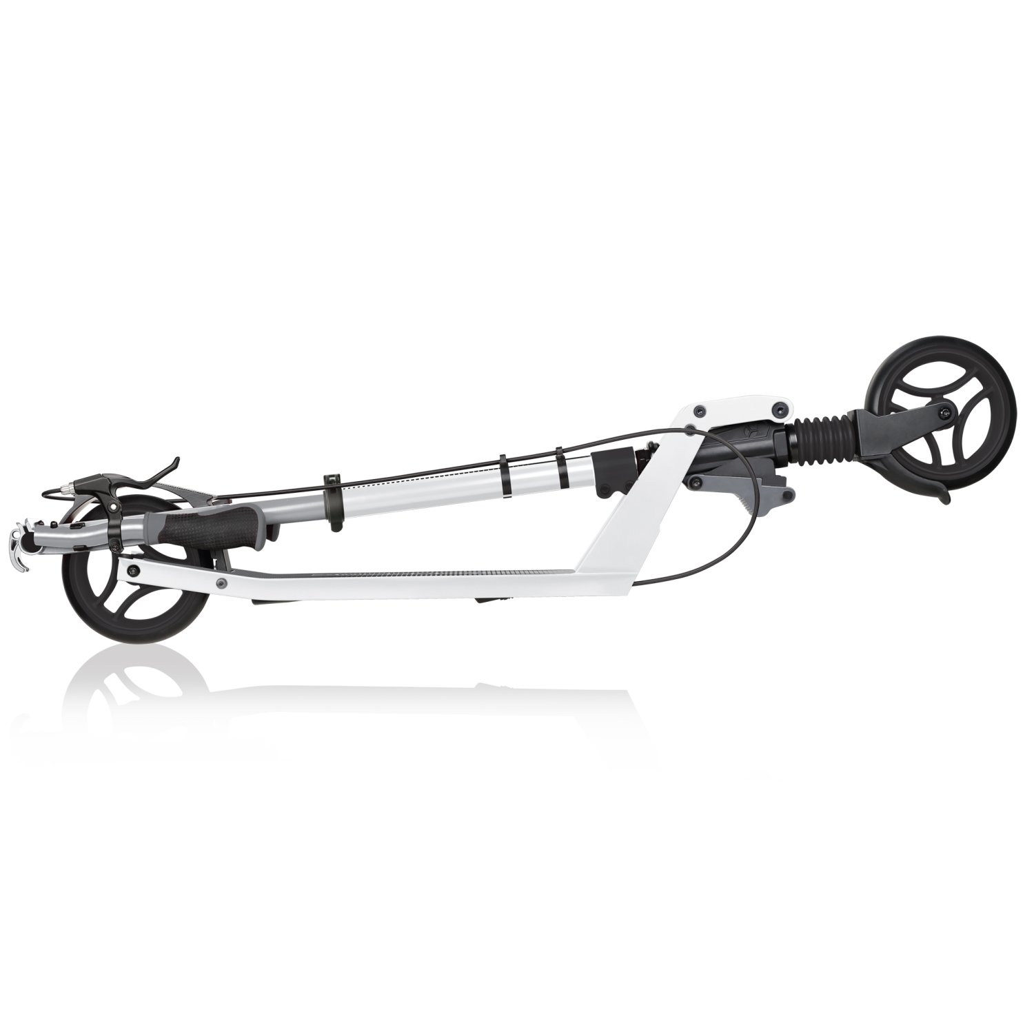 фото Самокат globber one k 165 br, складной, двухколесный, нагрузка до 100 кг, белый