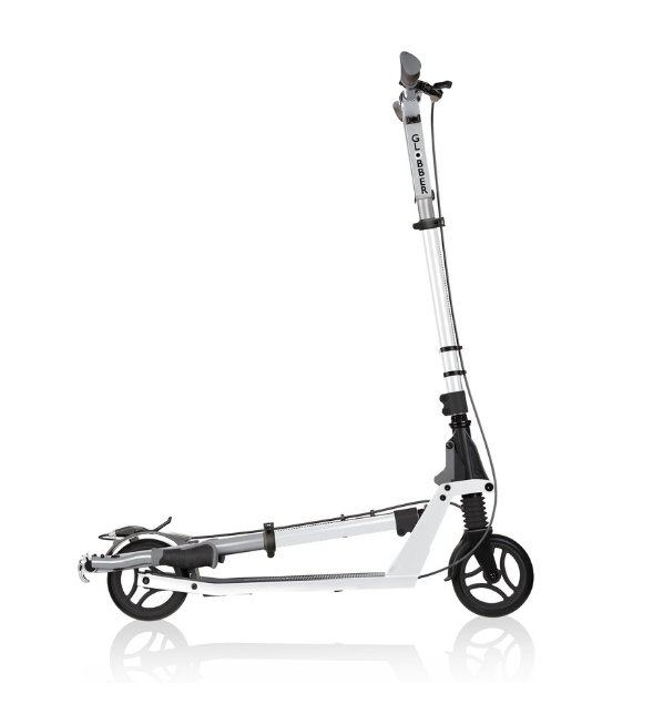 фото Самокат globber one k 165 br, складной, двухколесный, нагрузка до 100 кг, белый