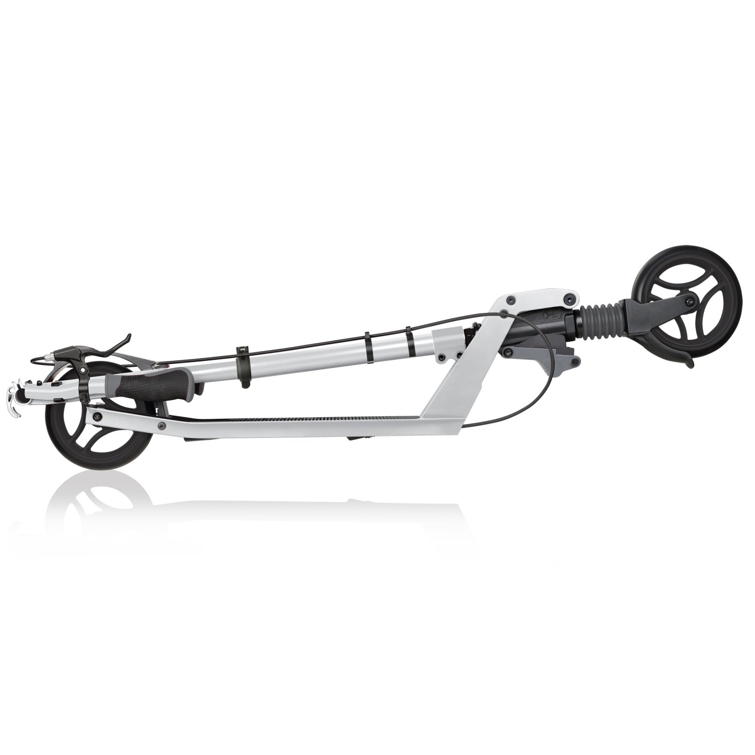 фото Самокат globber one k 165 br, складной, двухколесный, нагрузка до 100 кг, серебро