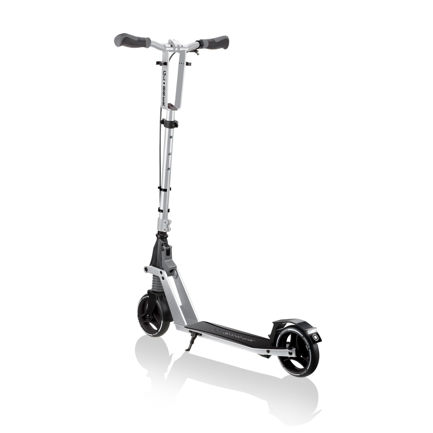 фото Самокат globber one k 165 br, складной, двухколесный, нагрузка до 100 кг, серебро