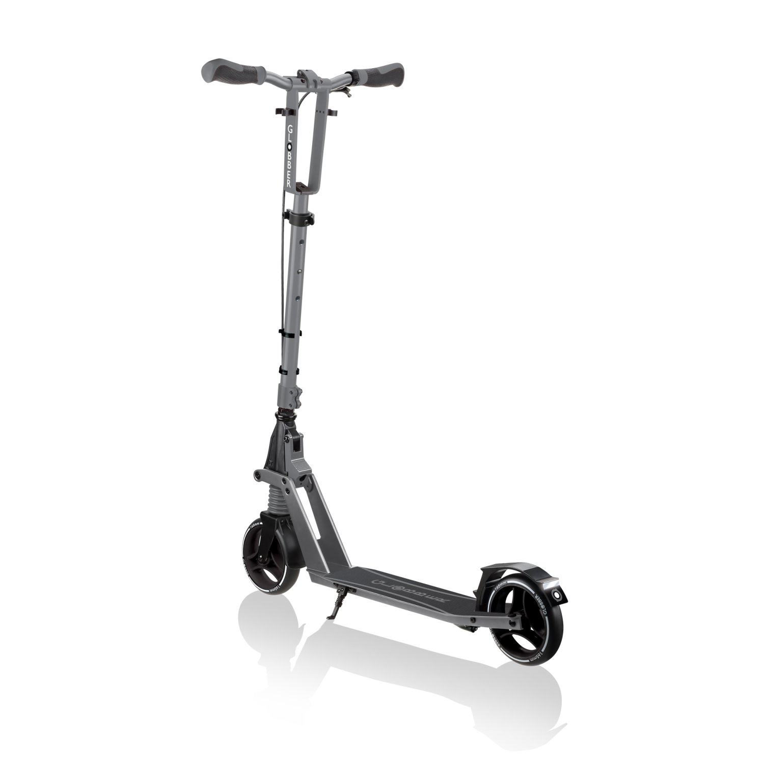 фото Самокат globber one k 165 br, складной, двухколесный, нагрузка до 100 кг, титаниум